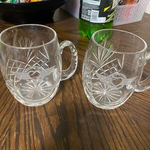 Elegant Clear Glass Mugs Set